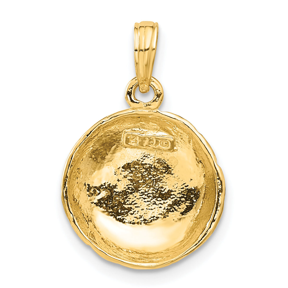 14k Polished Open-Backed Volleyball Pendant-C2655
