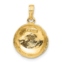 14k Polished Open-Backed Volleyball Pendant-C2655