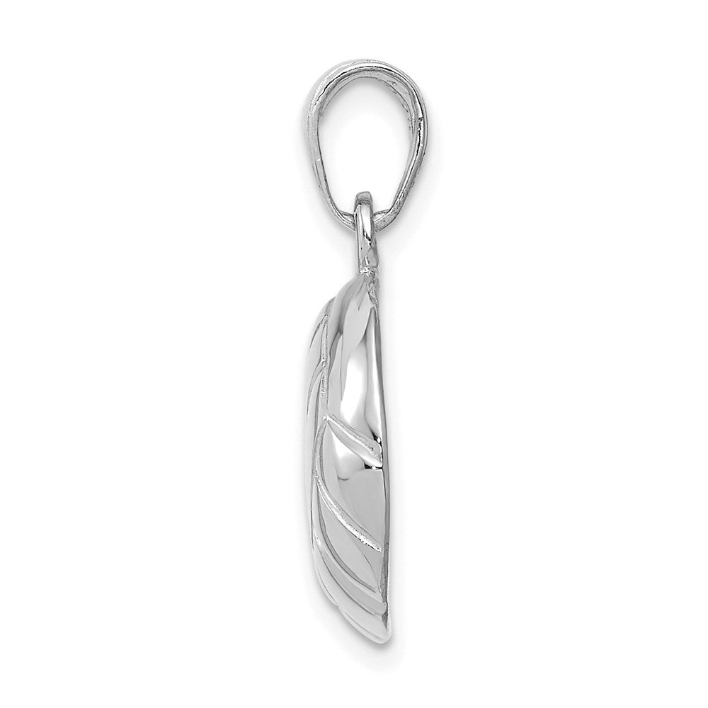 14k White Gold Polished Open-Backed Volleyball Pendant-C2655W