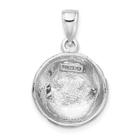 14k White Gold Polished Open-Backed Volleyball Pendant-C2655W