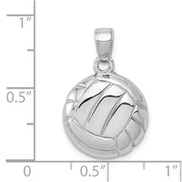 14k White Gold Polished Open-Backed Volleyball Pendant-C2655W
