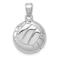 14k White Gold Polished Open-Backed Volleyball Pendant-C2655W