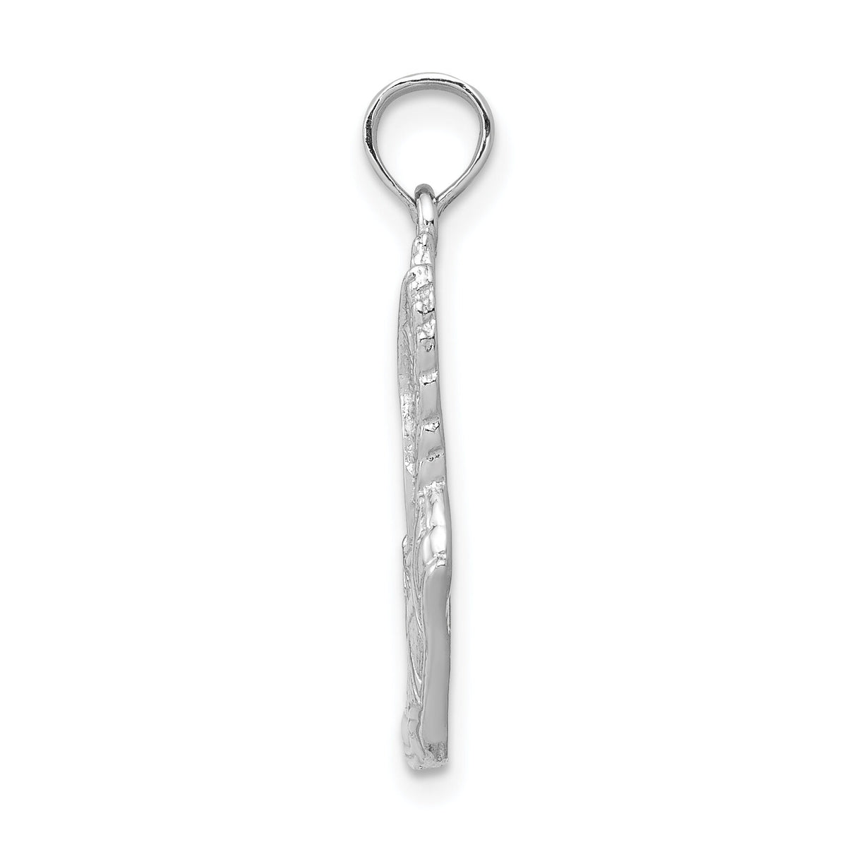 14k White Gold Polished Running Shoe Pendant-C2660W