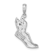 14k White Gold Polished Running Shoe Pendant-C2660W
