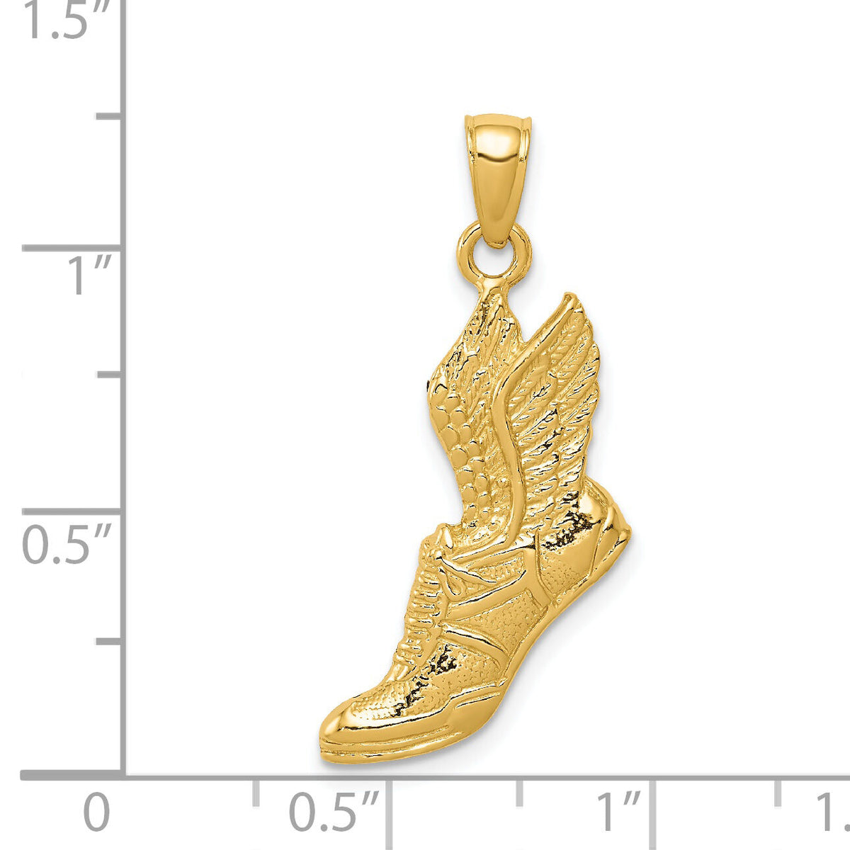 14k Polished Running Shoe Pendant-C2661