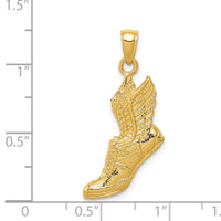 14k Polished Running Shoe Pendant-C2661