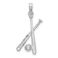14K White Gold 2-D Baseball Charm-C2662W
