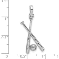 14K White Gold 2-D Baseball Charm-C2662W