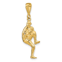 14K Polished 3-D Pitcher Baseball Charm-C2663