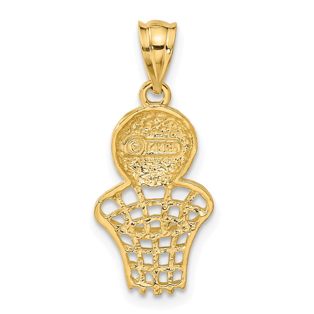 14K Basketball and Net Charm-C2664