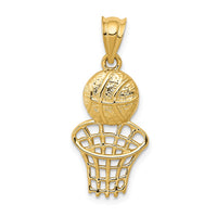 14K Basketball and Net Charm-C2664