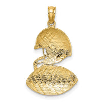 14K Polished Football and Helmet Pendant-C2667