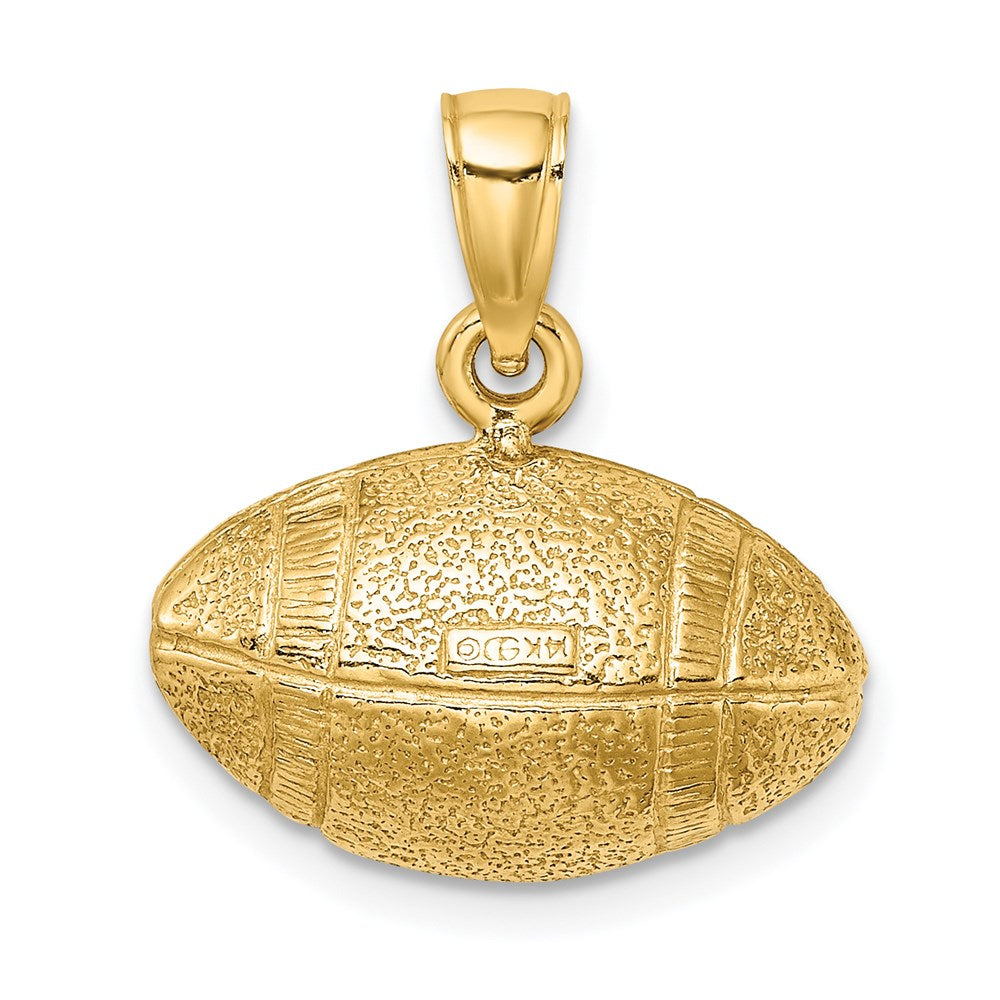14K Polished 3-D Football Charm-C2668