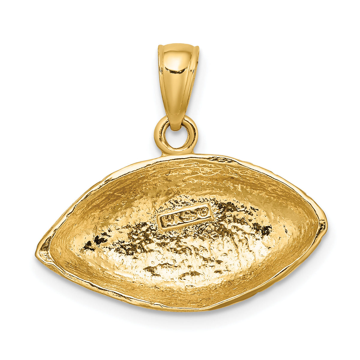 14k Polished Open-Backed Football Charm-C2669