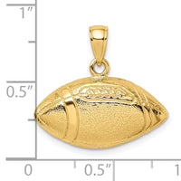 14k Polished Open-Backed Football Charm-C2669