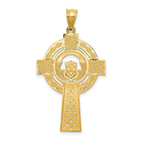 14k Celtic Claddagh Cross Pendant-C2703