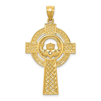 14k Celtic Claddagh Cross Pendant-C2703