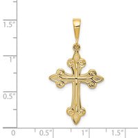 14k Fleur de Lis Cross Pendant-C2712