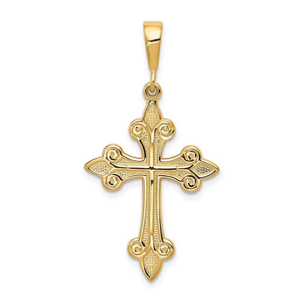 14k Fleur de Lis Cross Pendant-C2712