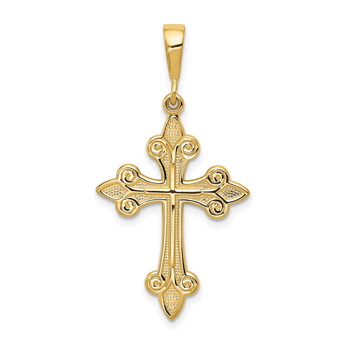 14k Fleur de Lis Cross Pendant-C2712