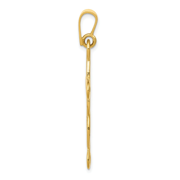 14k Polished Cross Pendant-C2739