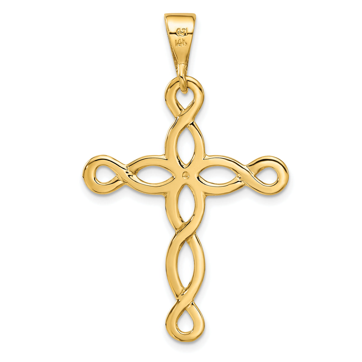 14k Polished Cross Pendant-C2739