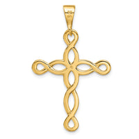14k Polished Cross Pendant-C2739