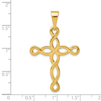 14k Polished Cross Pendant-C2739