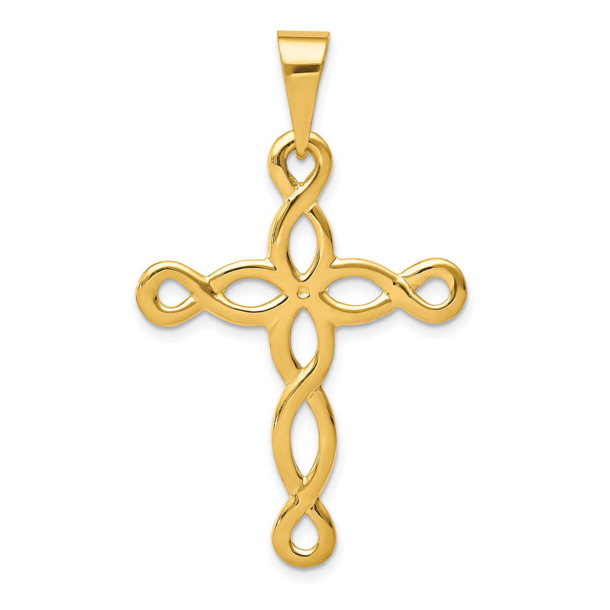 14k Polished Cross Pendant-C2739