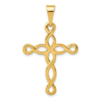 14k Polished Cross Pendant-C2739