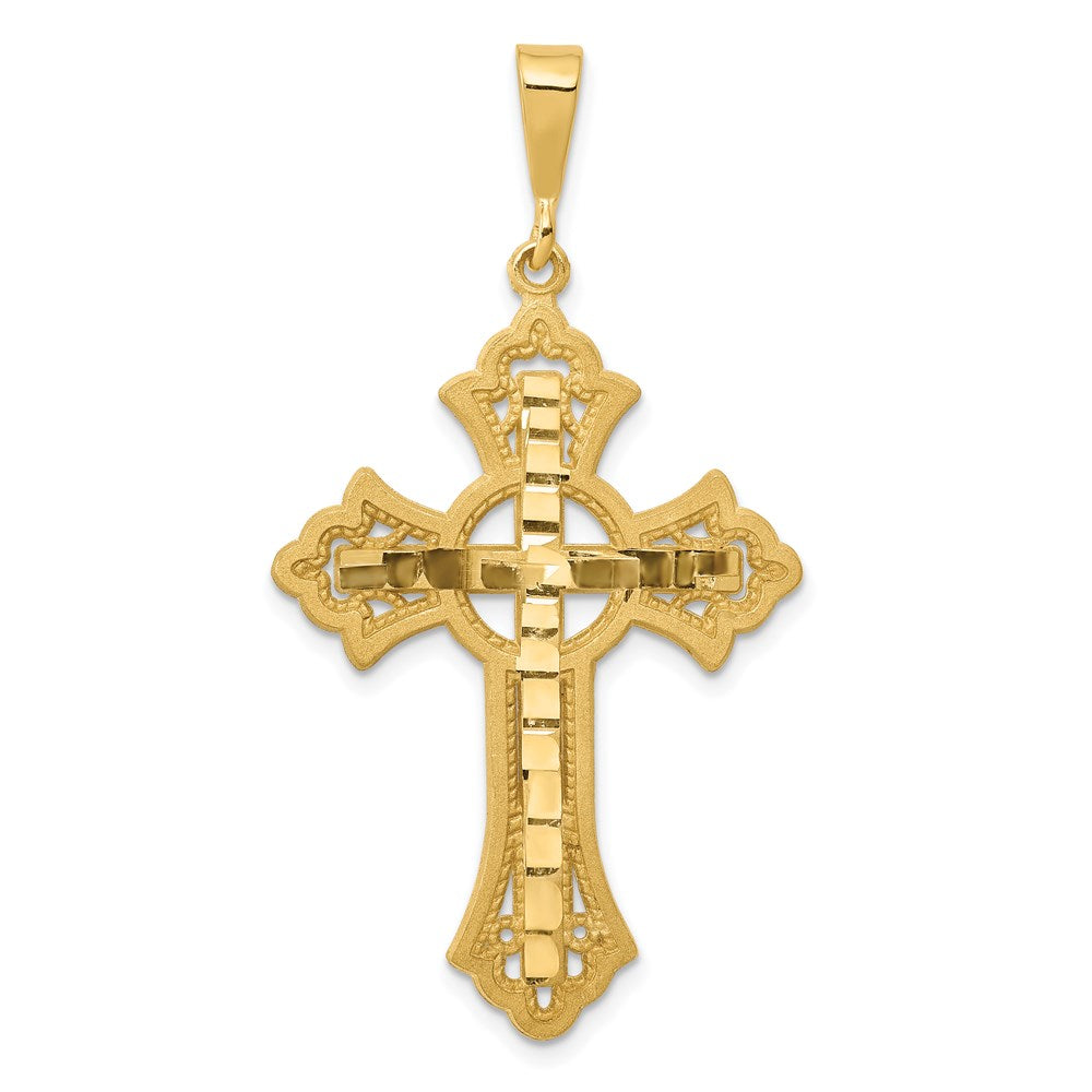 14k Diamond-cut Celtic Cross Pendant-C2742