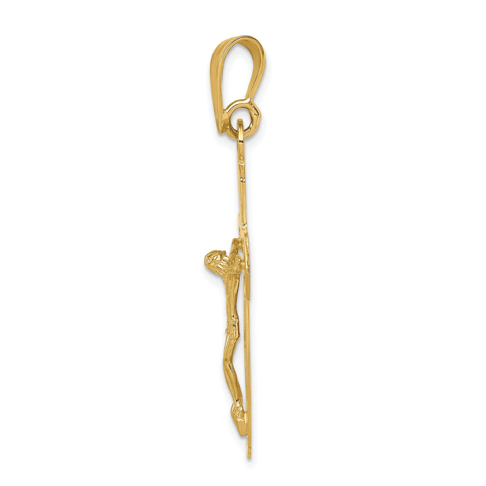 14k Polished Crucifix Pendant-C2767