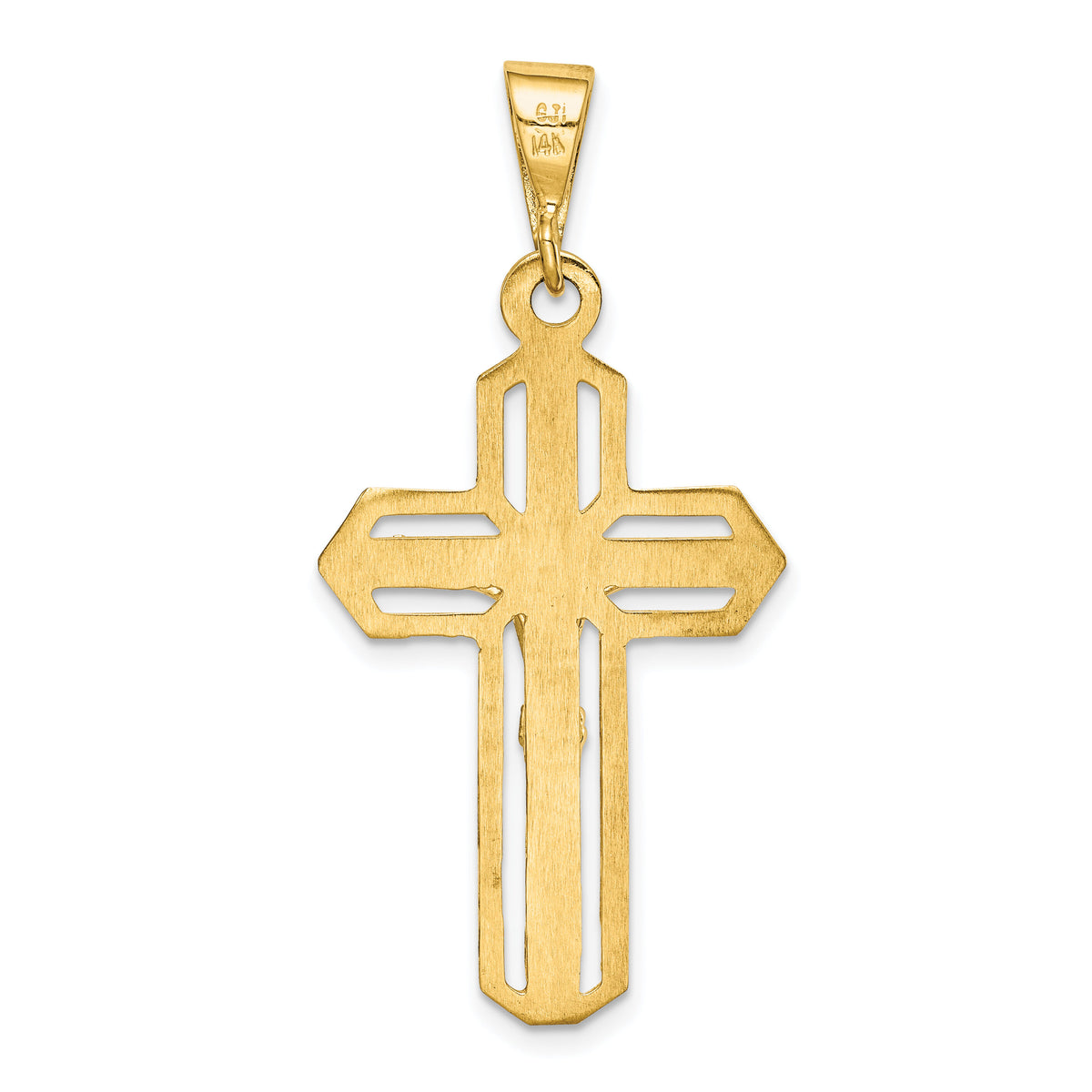 14k Polished Crucifix Pendant-C2767