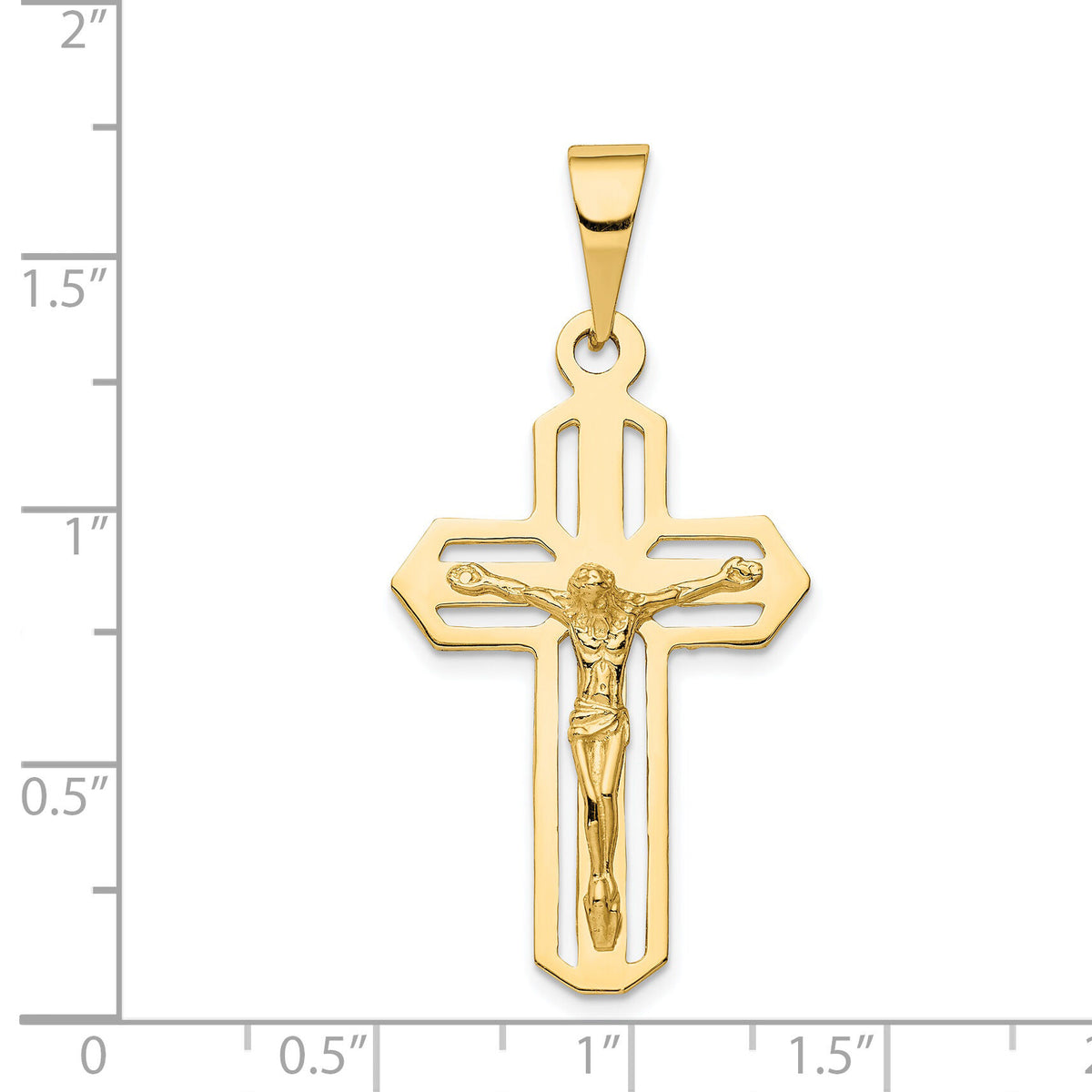 14k Polished Crucifix Pendant-C2767