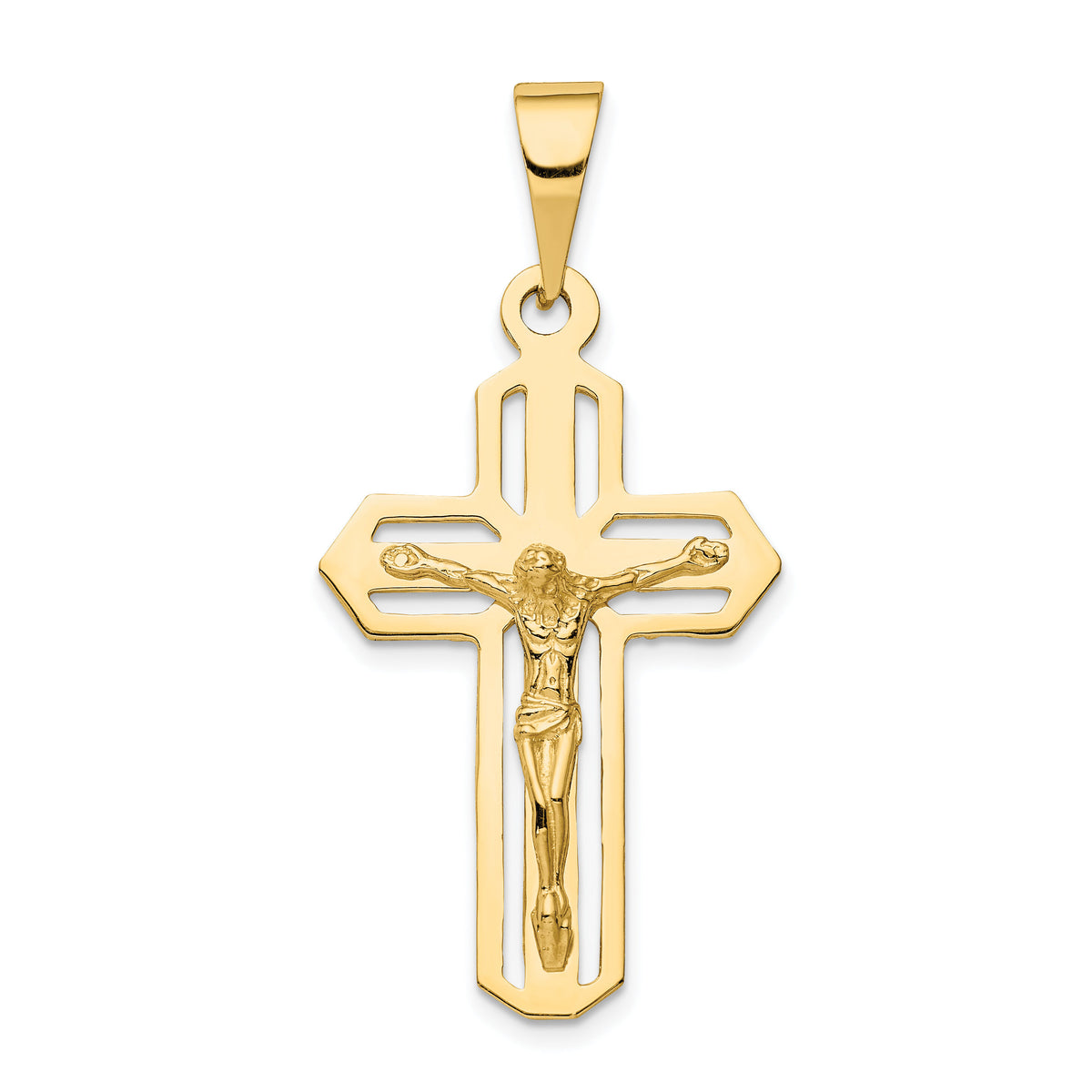 14k Polished Crucifix Pendant-C2767