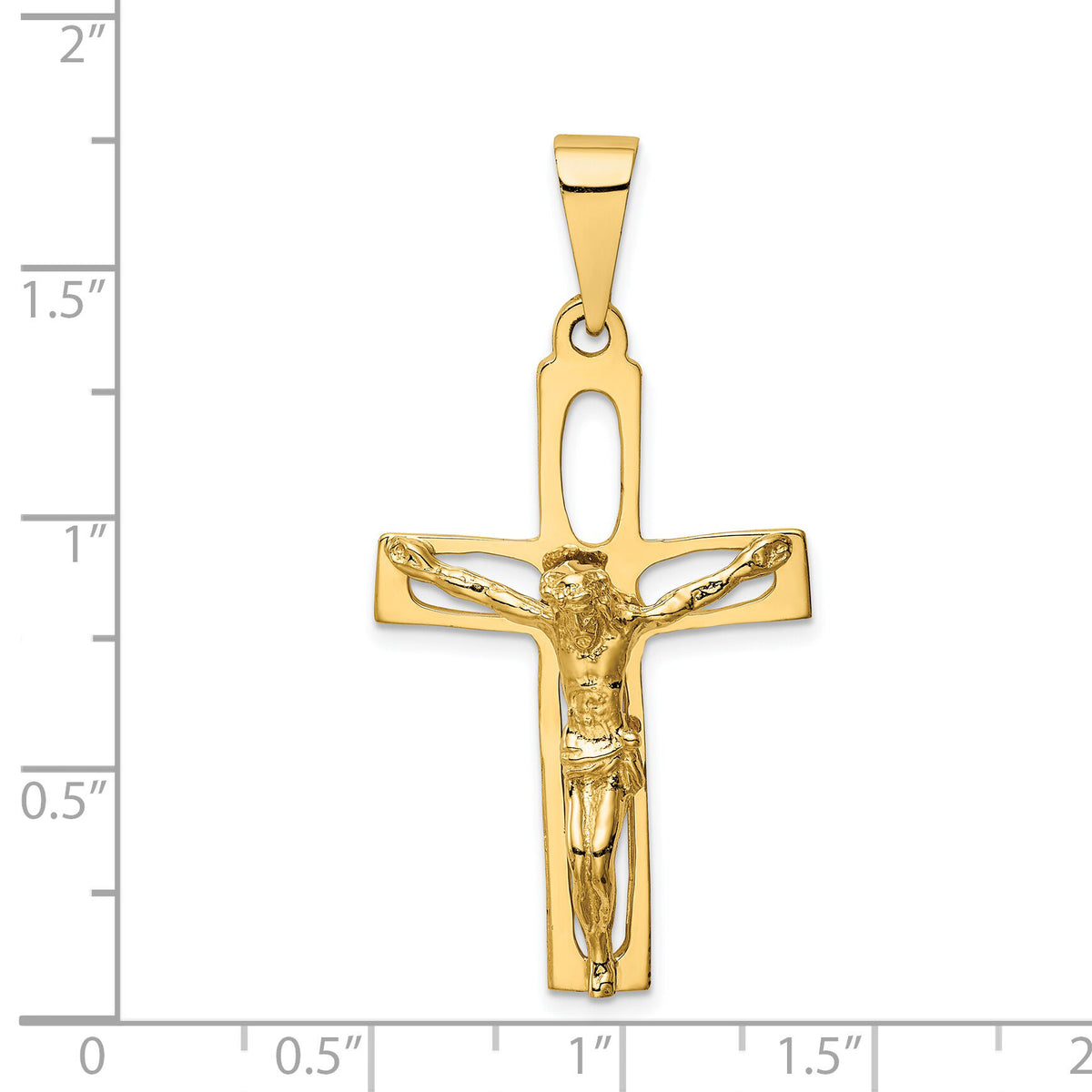 14k Polished Crucifix Pendant-C2770