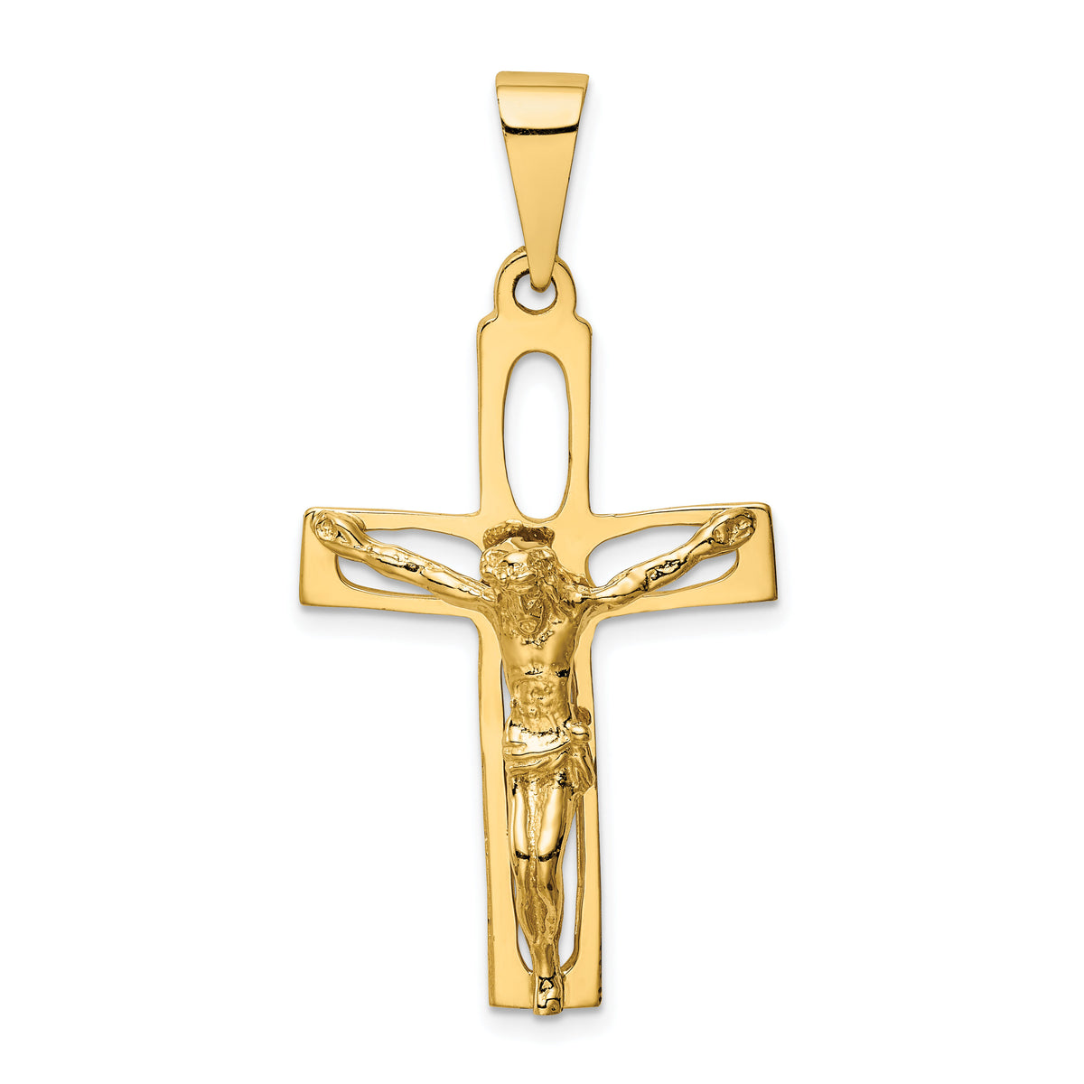 14k Polished Crucifix Pendant-C2770