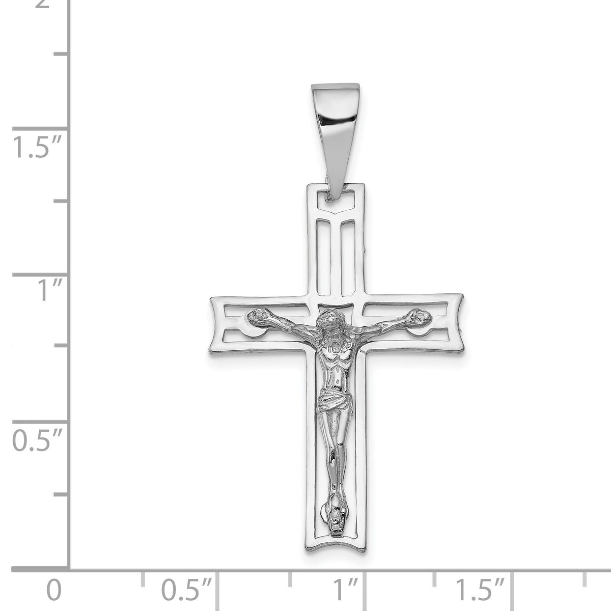 14k White Gold Crucifix Pendant-C2773