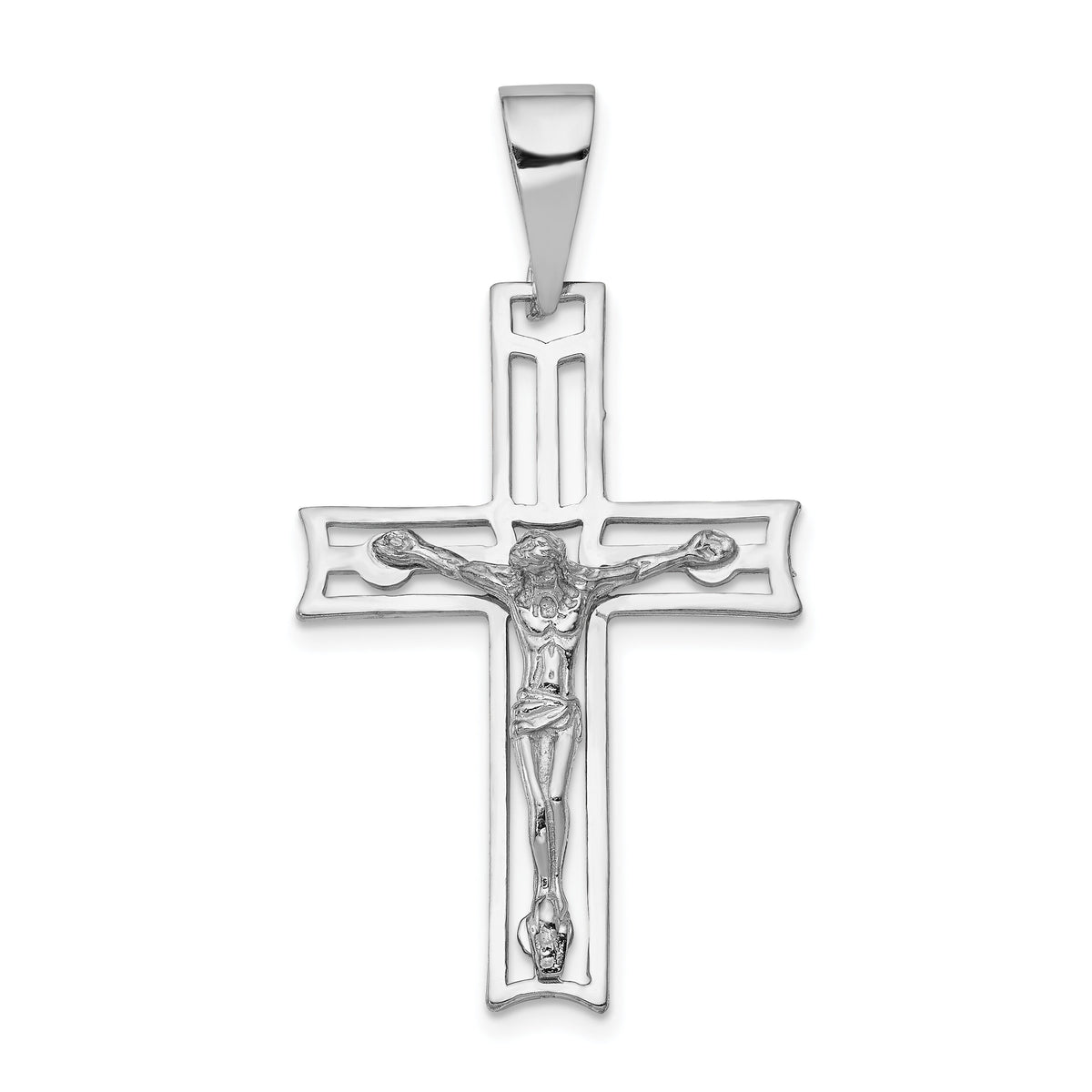14k White Gold Crucifix Pendant-C2773