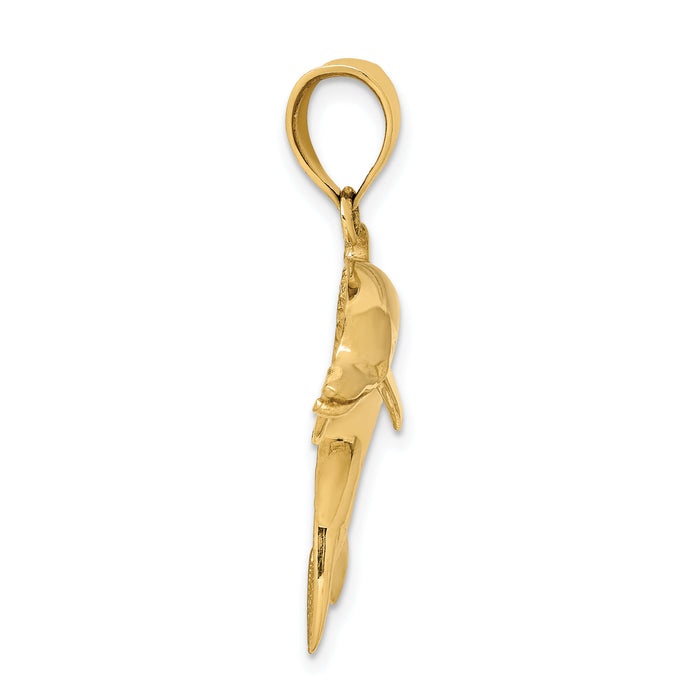 14k Dolphin Pendant-C28