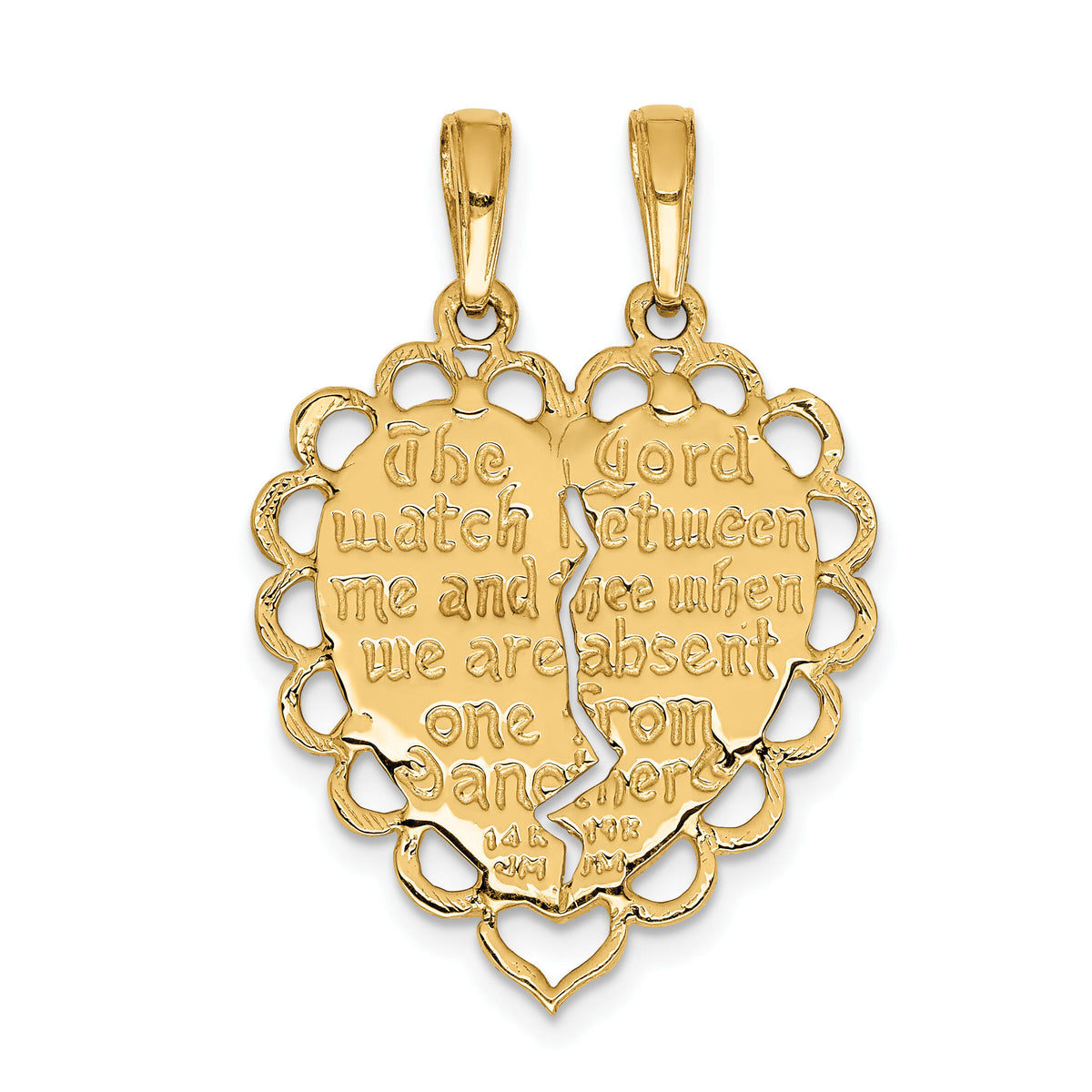 14k Reversible Mizpah 2 Piece Break Apart Charm-C2813