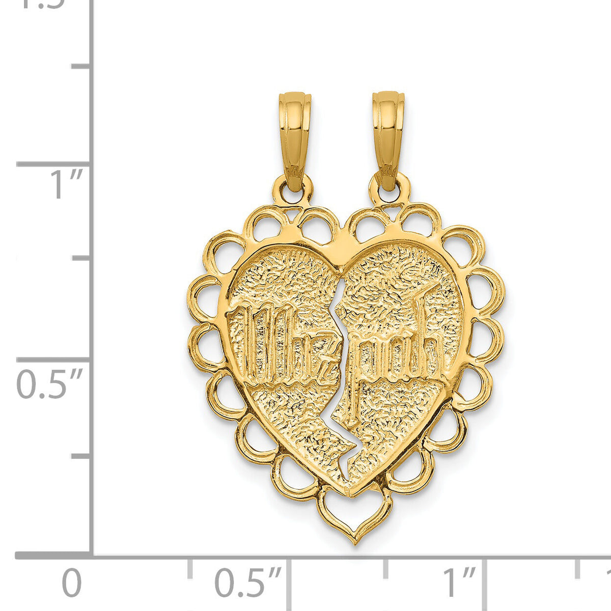 14k Reversible Mizpah 2 Piece Break Apart Charm-C2813