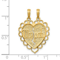14k Reversible Mizpah 2 Piece Break Apart Charm-C2813