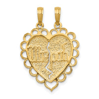 14k Reversible Mizpah 2 Piece Break Apart Charm-C2813