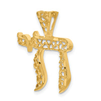 14k Filigree Chai Pendant-C2814