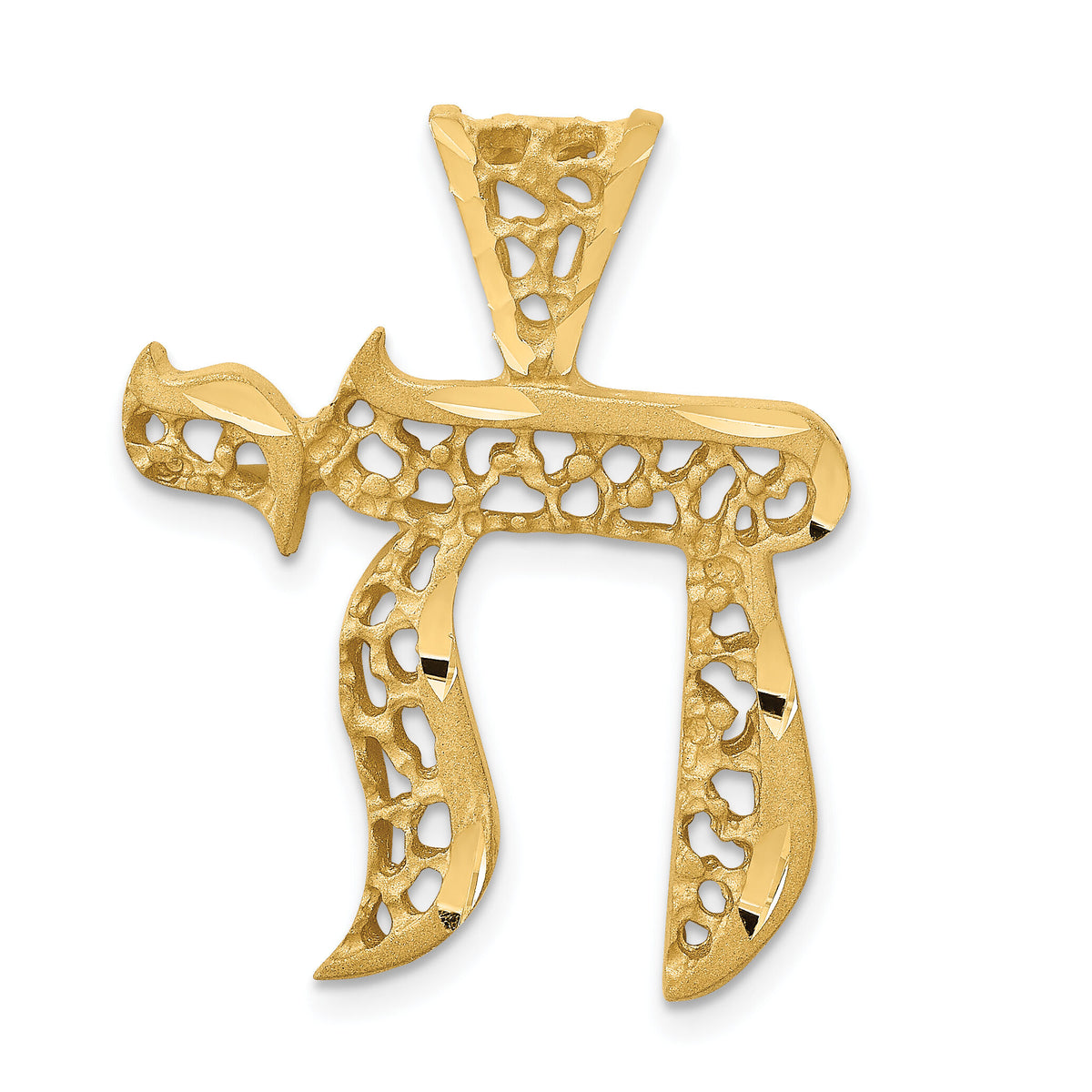 14k Filigree Chai Pendant-C2814