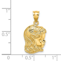 14k Girl Head Charm-C2815