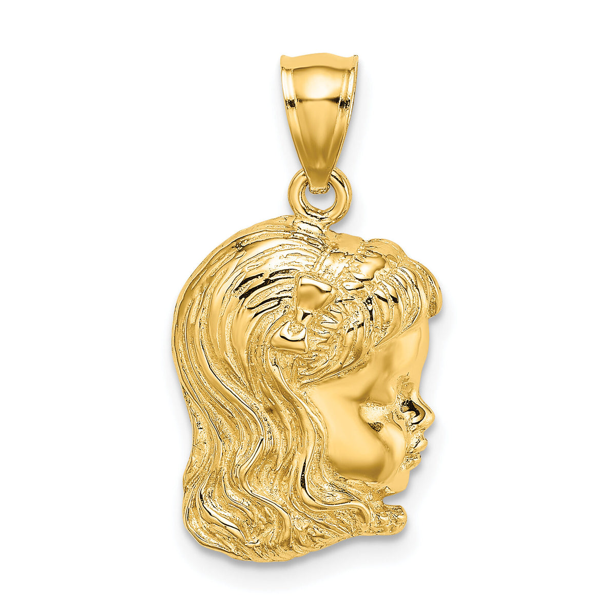 14k Girl Head Charm-C2815