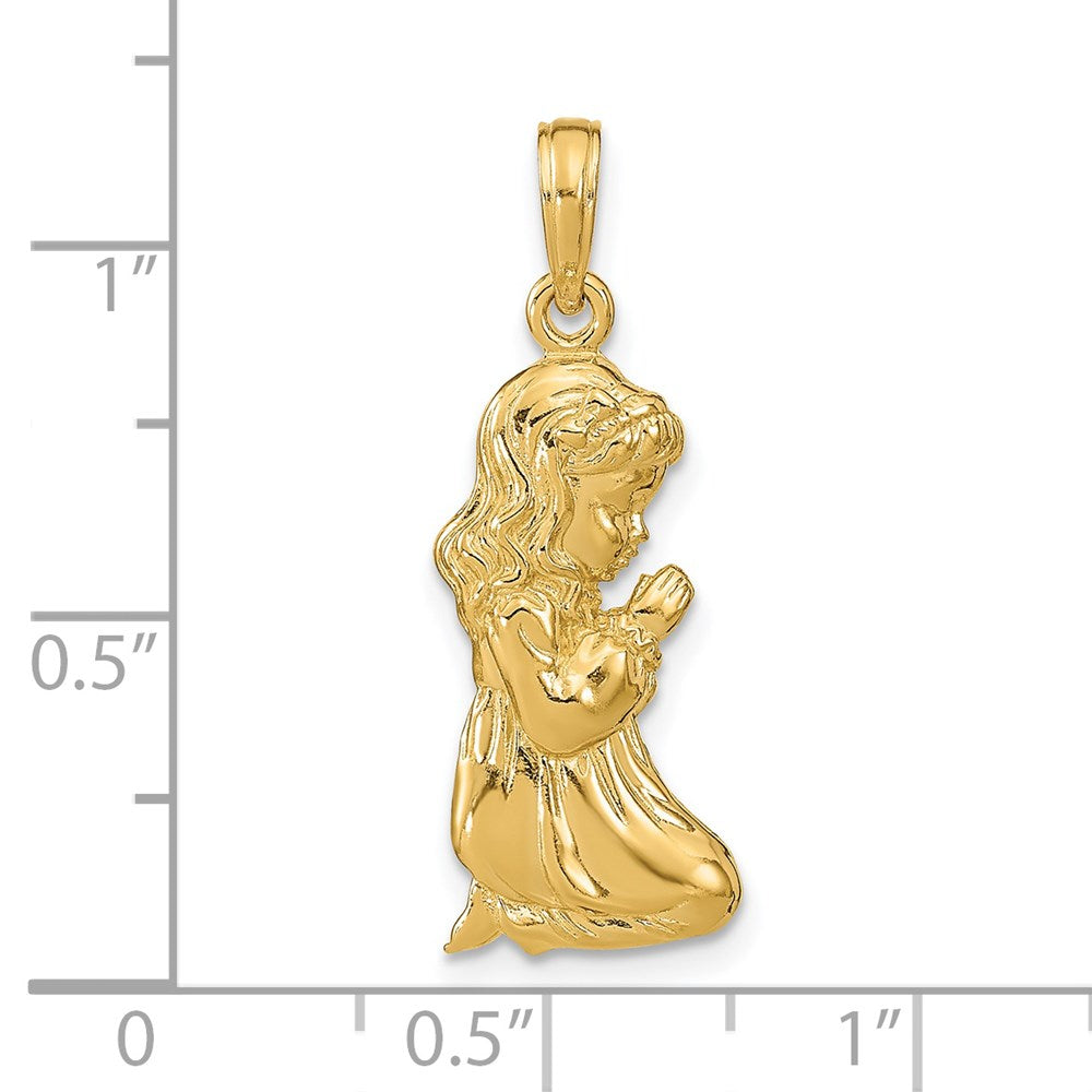 14k Praying Girl Pendant-C2818