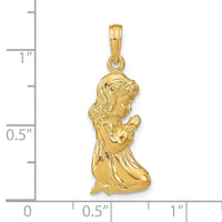 14k Praying Girl Pendant-C2818